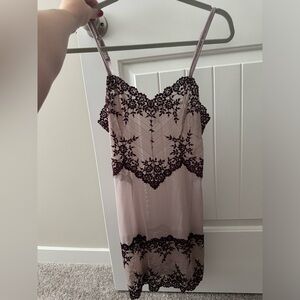 Wacoal muted dusty purple with dark purple/ burgundy  accent slip dress nwot